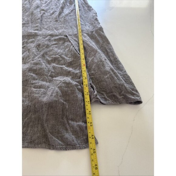 Pure Jill Midi Dress Linen Blend Tank Minimalist Lagenlook Neutral - Picture 11 of 12